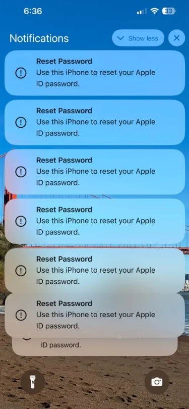 MFA Bombing - Apple iPhone Reset Password Notifications - Krishna G
